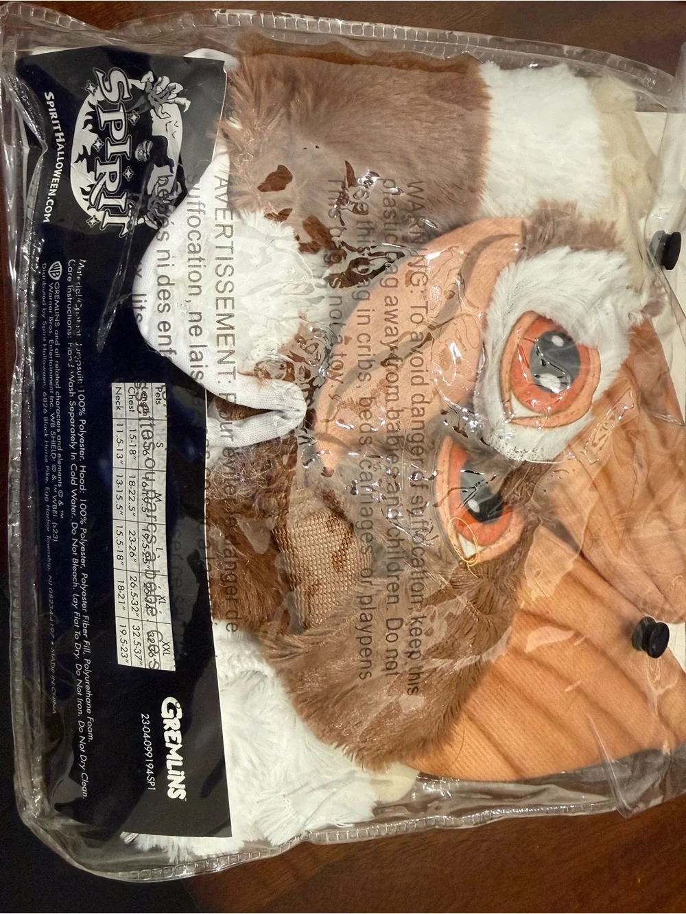 Spirit Gremlins Gizmo Pet Costume - Medium